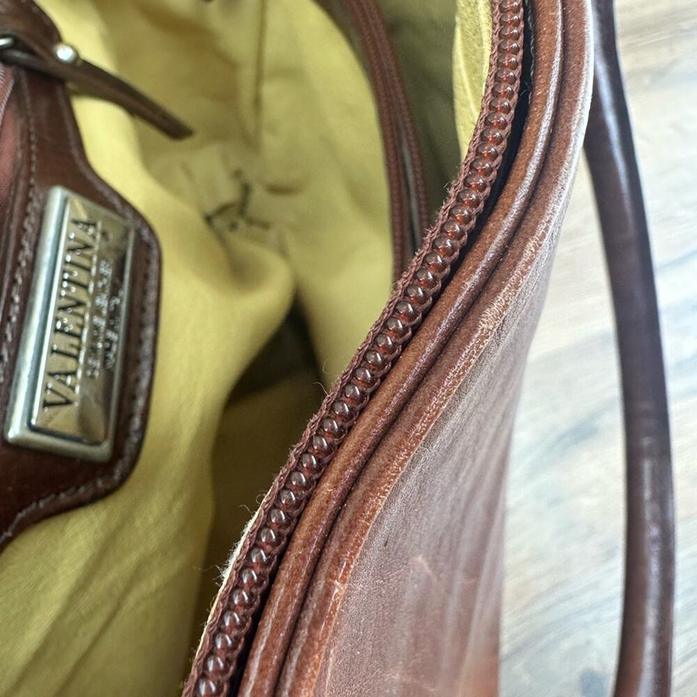 VALENTINO by Mario Authentic Top Handle Small Pebbled Leather Black Tote… - Picture 11 of 14